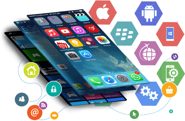 Real Android and iPhone devices with multiple phones